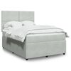 vidaXL Boxspring met matras fluweel lichtgrijs 160x200 cm