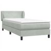 vidaXL Boxspring met matras fluweel lichtgrijs 90x210 cm