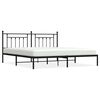 vidaXL Bedframe met hoofdbord metaal zwart 200x200 cm