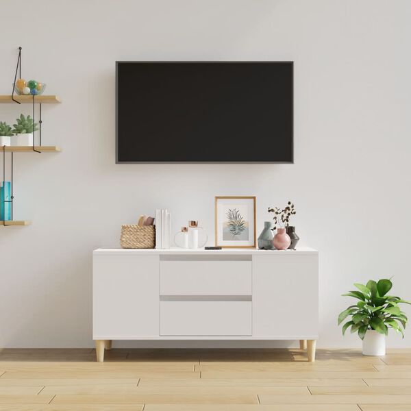 vidaXL Tv-meubel 102x44,5x50 cm bewerkt hout wit