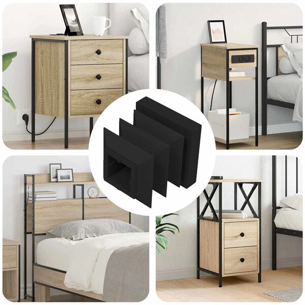 vidaXL Einddoppen 12 pcs Zwart 15 x 15 x 15 mm PP