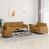 vidaXL 3-delige Loungeset met kussens fluweel bruin