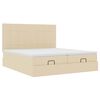 vidaXL Ottoman bed met matrassen en LED's 180x200cm stof crèmekleurig