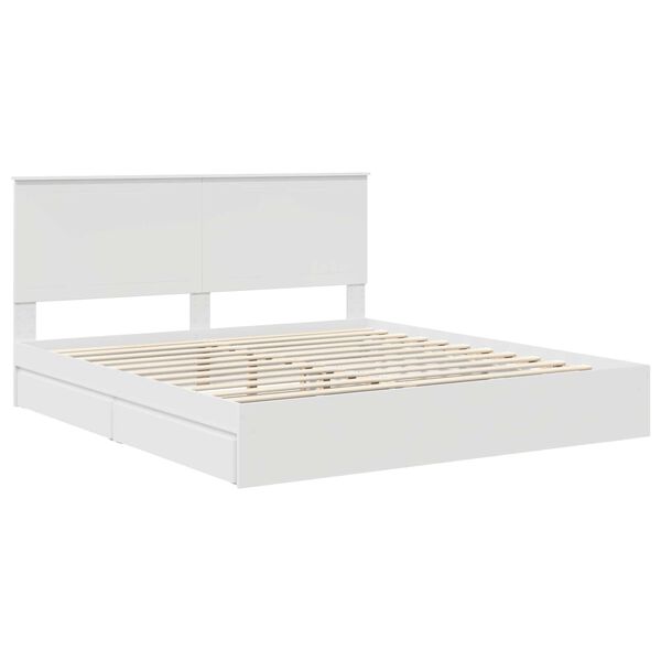 vidaXL Opslag bed met hoofdeinde Wit 180 x 200 cm Bewerkt hout