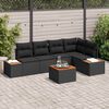 vidaXL Tuin Sofa Set met kussen met opslag 6 pcs Zwart Poly riet