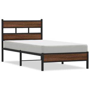 vidaXL Bedframe zonder matras bewerkt hout bruin eikenkleur 100x200 cm