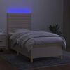vidaXL Boxspring met matras en LED stof cr&egrave;mekleurig 100x200 cm