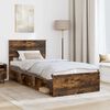 vidaXL Bedframe met hoofdeinde Gerookt eiken 90 x 190 cm Bewerkt hout