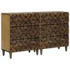 vidaXL Dressoir 2 st 60 x 33,5 x 75 cm Massief Mango Hout Bruin