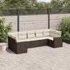 vidaXL 7-delige Loungeset met kussens poly rattan bruin