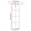 vidaXL Schuifdeur met beslagset 76x205 cm ESG glas zwart