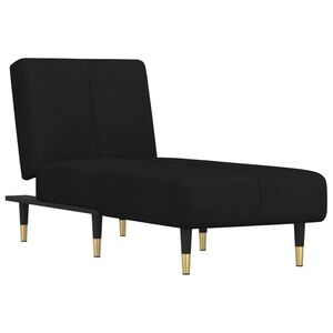 vidaXL Chaise longue fluweel zwart