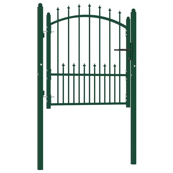 vidaXL Poort met speerpunten 104x97 cm staal groen