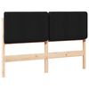 vidaXL Gestoffeerd hoofdbord Bruin en zwart 135 cm Massief grenenhout