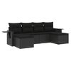 vidaXL 6-delige Loungeset met kussens poly rattan zwart