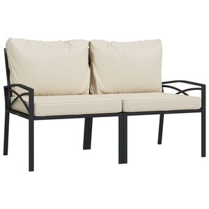 vidaXL Tuinstoelen met zandkleurige kussens 2 st 62x75x79 cm staal
