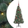 vidaXL Kunstmatige Voorverlichte Kerstboom met Ballenset Groen 120 cm