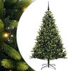 vidaXL Kunstkerstboom met scharnier 300 LEDs Groen 180 cm PVC en PE