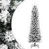 vidaXL Kunstkerstboom met sneeuw smal 210 cm PVC en PE