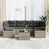 vidaXL Tuin Sofa Set met kussen 7 pcs Licht Grijs en Donker Grijs