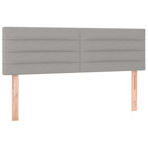 vidaXL Hoofdborden 144x5x78/88 cm stof lichtgrijs