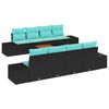 vidaXL Tuinbankenset 9 st Zwart poly rattan