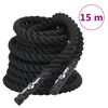 vidaXL Battle Rope Zwart 15 m 11 kg Polyester