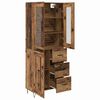 vidaXL Hoge kast met lade Oud Hout 69,5 x 34 x 90 cm Bewerkt hout