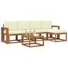 vidaXL Buiten bankenset 6 pcs Natuurlijk en Cr&egrave;me Massief Acaciahout