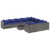 vidaXL 11-delige Loungeset met kussens poly rattan grijs