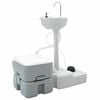vidaXL Camping Toilet Set 2 pcs Grijs 50,5 x 33 x 103 cm