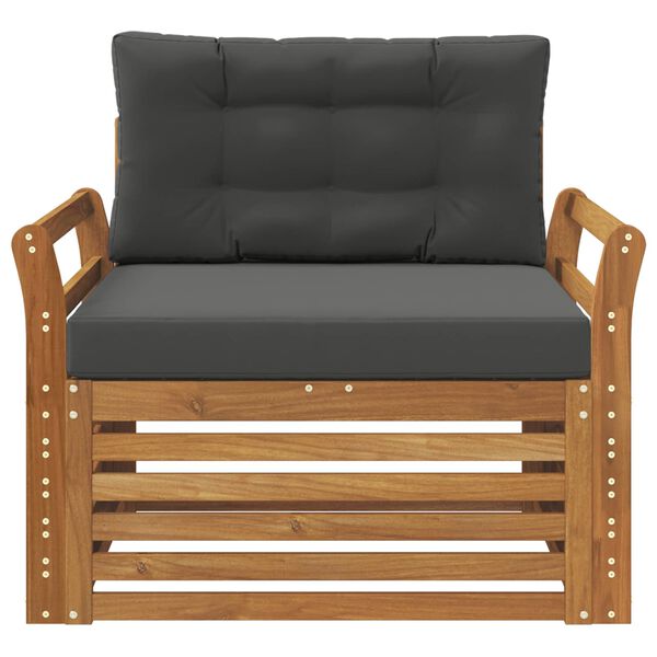 vidaXL Buiten bankenset Massief Acaciahout en Polyester Naturel