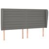 vidaXL Hoofdbord met randen 203x23x118/128 cm stof donkergrijs