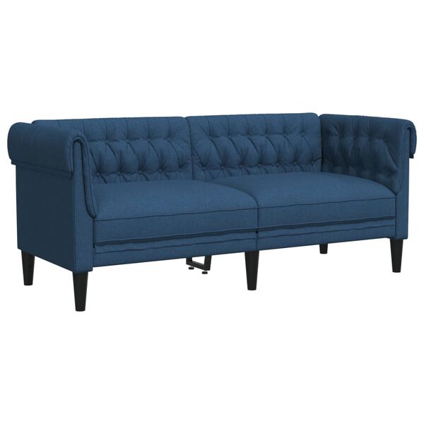 vidaXL 2-delige Loungeset stof blauw