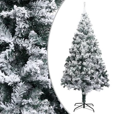 vidaXL Kunstkerstboom met LED's, kerstballen en sneeuw 300 cm groen