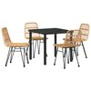 vidaXL Tuin eettafelset 5 pcs Bruin Gepoedercoat staal