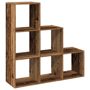 vidaXL Kamerscherm / boekenkast 3-laags 99x29x99 cm hout oud houtkleur