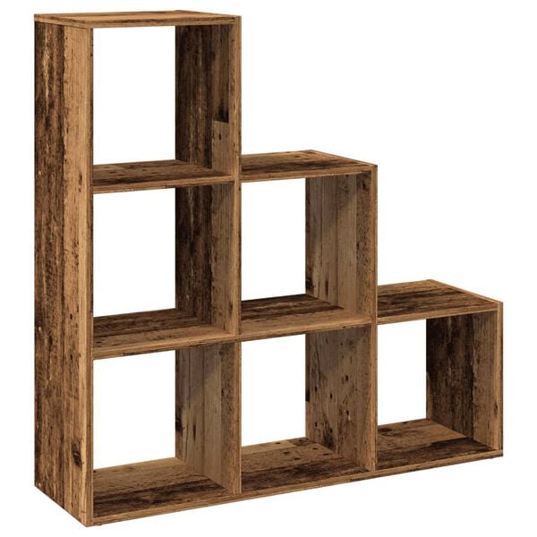 vidaXL Kamerscherm / boekenkast 3-laags 99x29x99 cm hout oud houtkleur