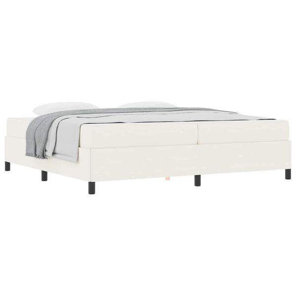 vidaXL Bedframe met matras Cr&egrave;me 200 x 200 cm Stof