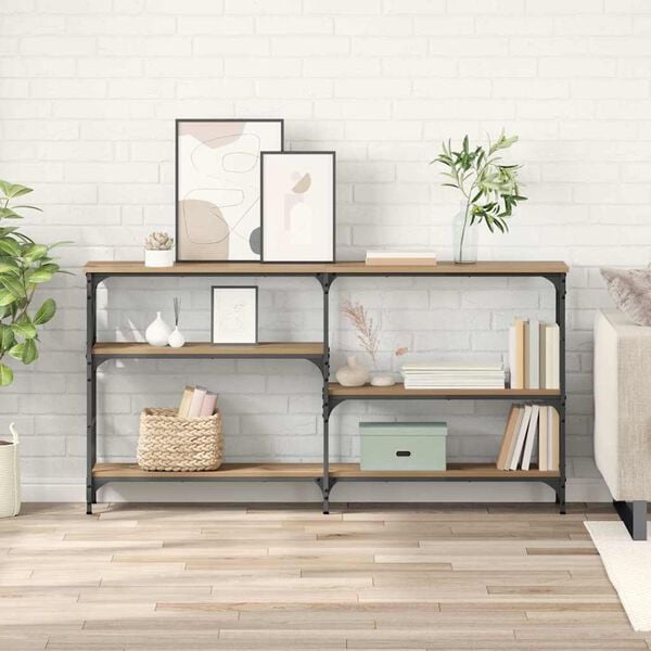 vidaXL Wandtafel Artisan Eiken 150 x 29 x 76,5 cm Bewerkt hout