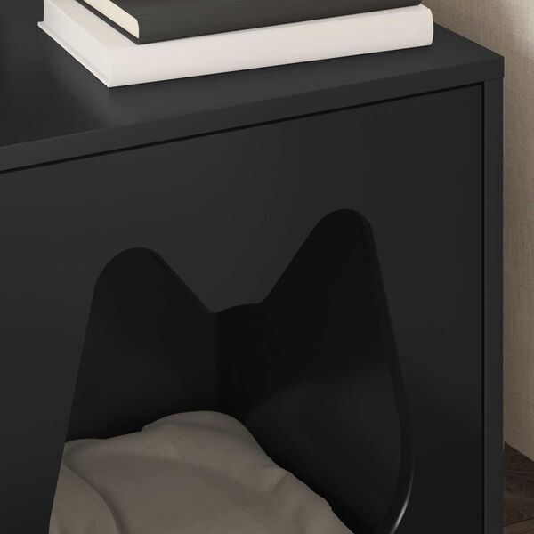 vidaXL Kattenhuis Zwart 42,5 x 40 x 53,5 cm Bewerkt hout