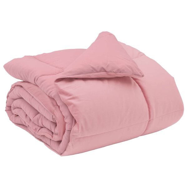 vidaXL Winter Dekbed Gekwilt Roze 140 x 220 cm Microfiber