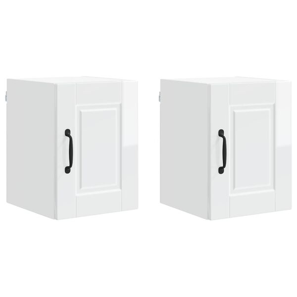vidaXL Keukenkast 2 pcs Hoogglans wit 30 x 31 x 40 cm Bewerkt hout
