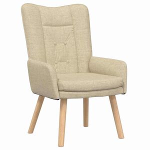 vidaXL Fauteuil Cr&egrave;me 63 x 67 x 94 cm Stof en multiplex