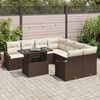 vidaXL Tuin Sofa Set met kussen 9 pcs Bruin en Cr&egrave;me poly rattan