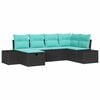 vidaXL Tuin Sofa Set 6 st Zwart poly rattan