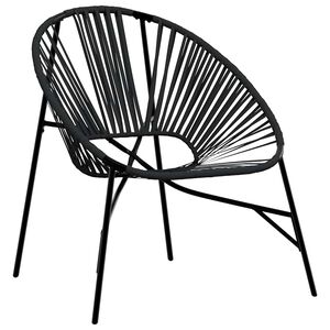 vidaXL Tuinei stoel poly rattan zwart