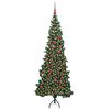 vidaXL Hoek Kunstkerstboom met 300 LED Groen 180 cm PVC en Metaal