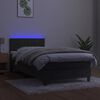 vidaXL Boxspring met matras en LED fluweel donkergrijs 100x200 cm
