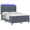 vidaXL Boxspringbed met matras Donkergrijs 160 x 200 cm Fluweel